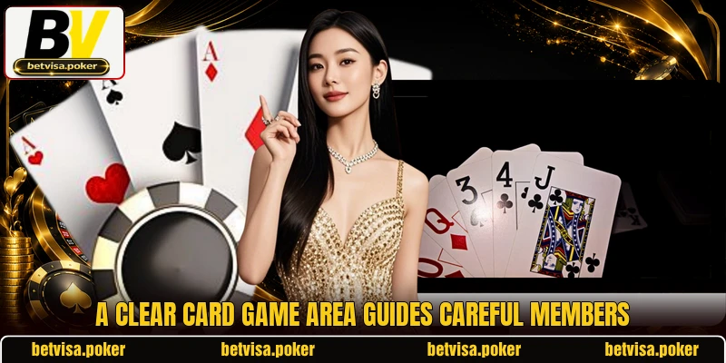 A clear card game area guides careful members A clear card game area guides careful members