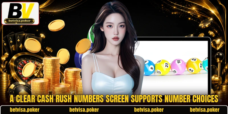 A clear Cash Rush Numbers screen supports number choices A clear Cash Rush Numbers screen supports number choices