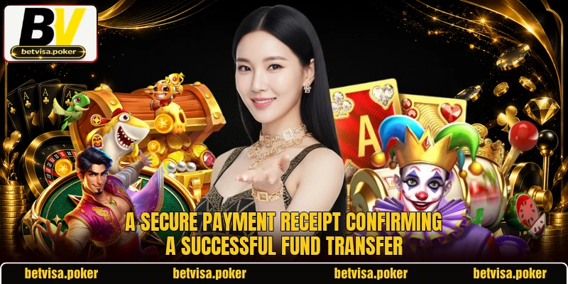 A secure payment receipt confirming a successful fund transfer A secure payment receipt confirming a successful fund transfer