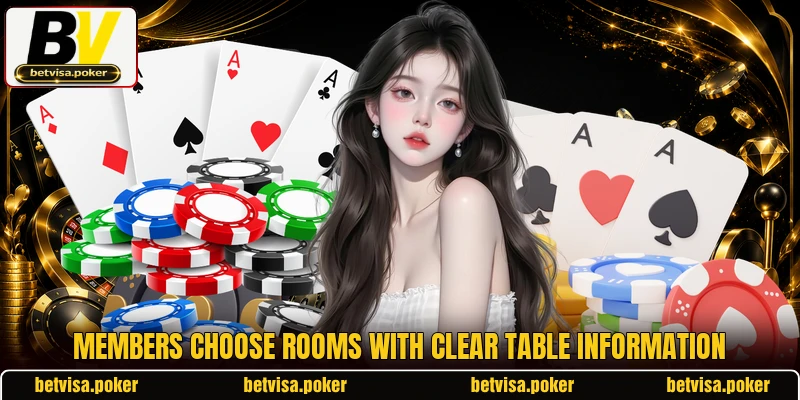 Members choose rooms with clear table information Members choose rooms with clear table information