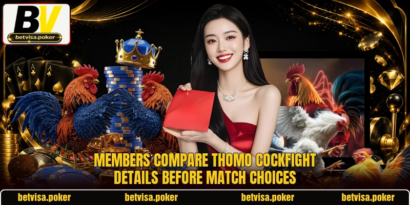 Members compare Thomo Cockfight details before match choices Members compare Thomo Cockfight details before match choices