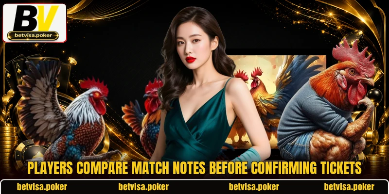 Players compare match notes before confirming tickets Players compare match notes before confirming tickets