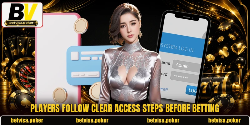 Players follow clear access steps before betting Players follow clear access steps before betting
