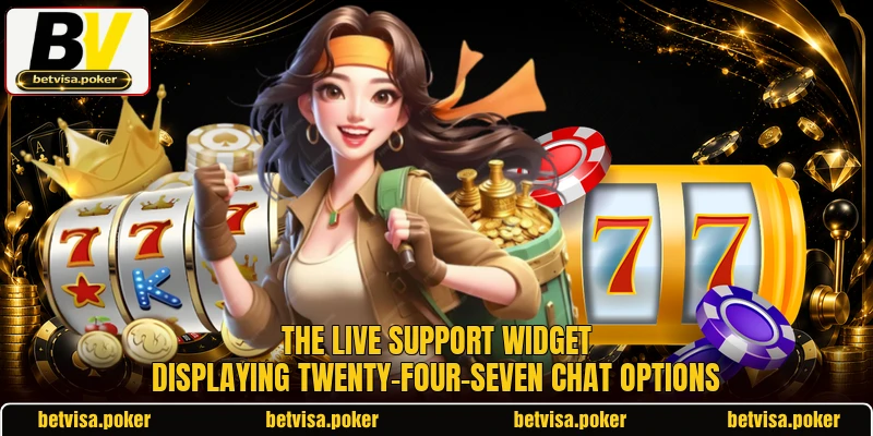 The live support widget displaying twenty-four-seven chat options The live support widget displaying twenty-four-seven chat options
