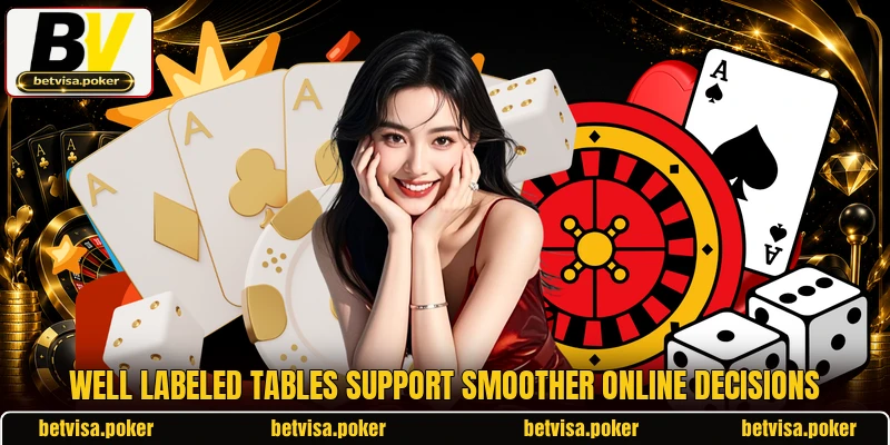 Well labeled tables support smoother online decisions Well labeled tables support smoother online decisions
